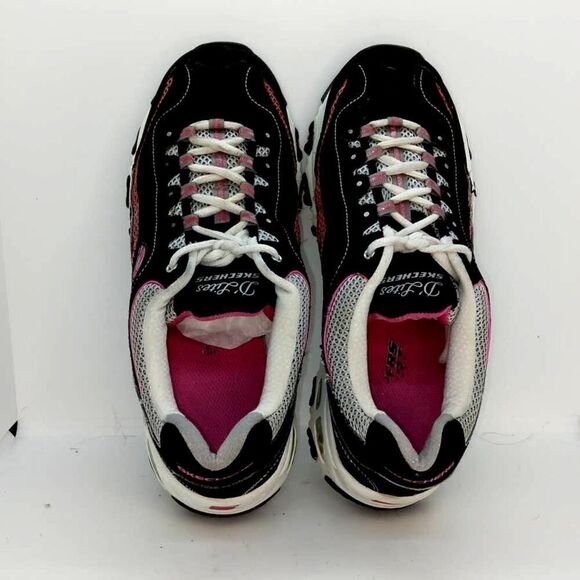 Skechers D'Lites Women's Pre-owned Black/Pink/Silver Running Sneakers - sz. 9 - Picture 3 of 6